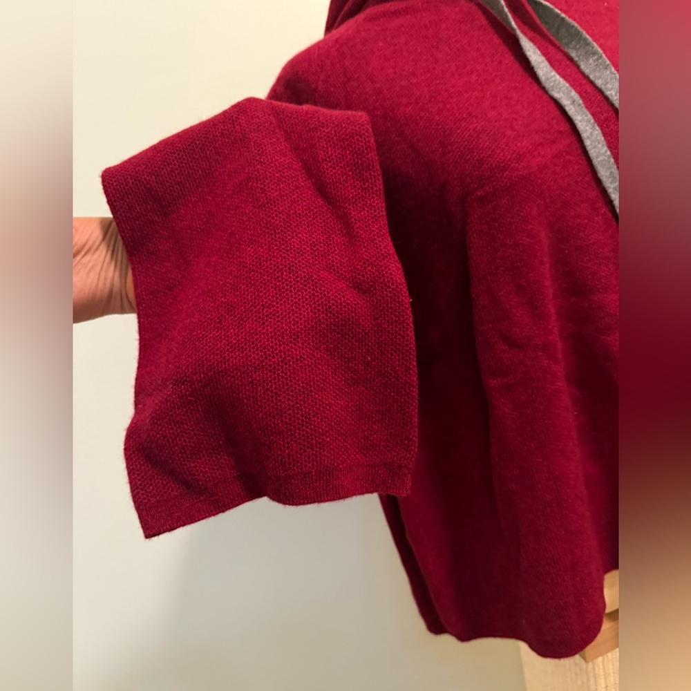 Kokun 100% cashmere burgundy hoodie sweater - Picture 2 of 10